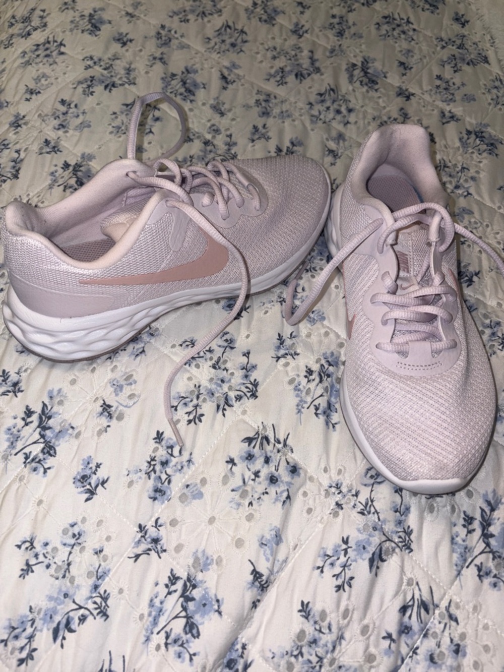 Nike Women's Pale Pink Mesh Trainer Sneakers